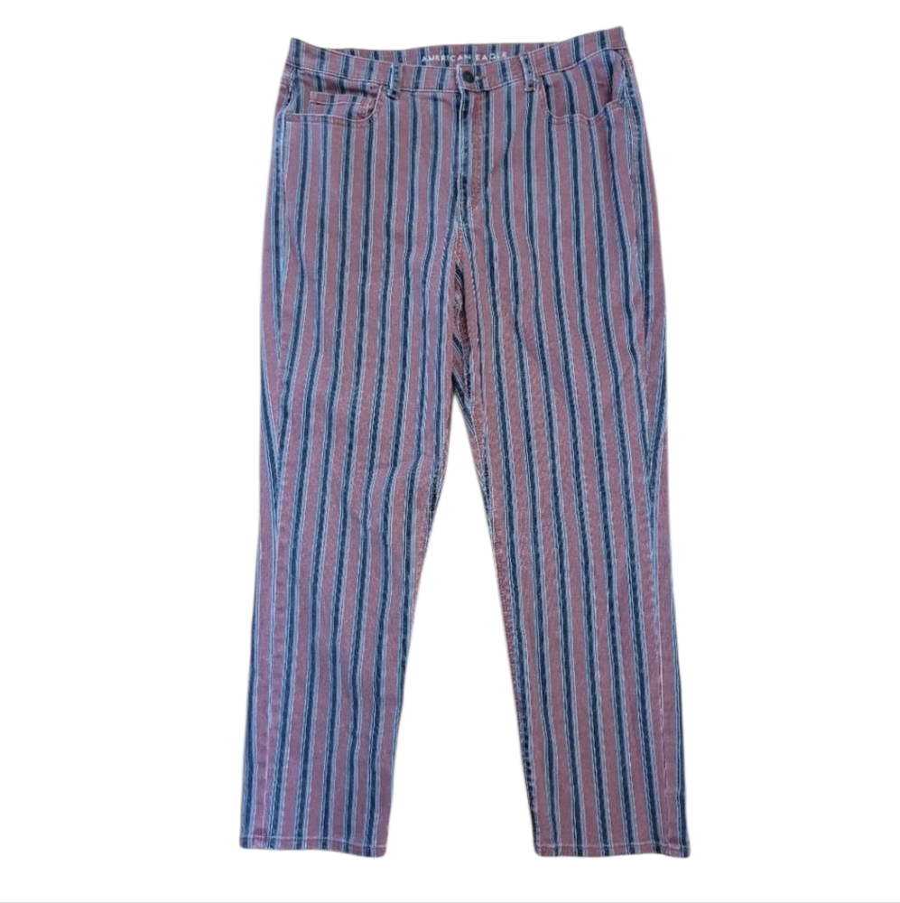 SZ10 American Eagle Outfitters Striped Ankle Jeans